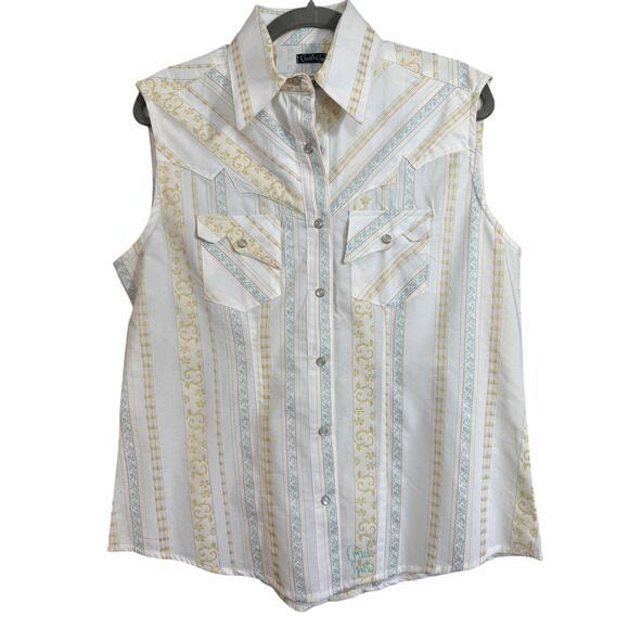 Cruel Girl Sz L Sleeveless Collared Snap Buttons | EUC - Picture 1 of 4